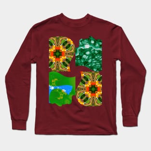 Canna flower pattern and human brain shape. Long Sleeve T-Shirt